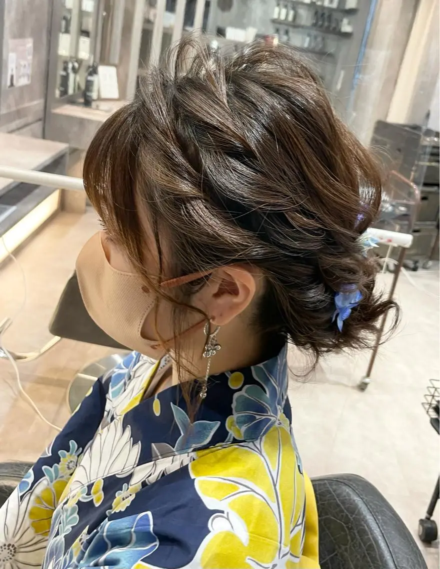 セミロング ヘアアレンジ カット ヘアセット 骨格整形カット/ ショート✂️堀夢哉のヘアスタイル