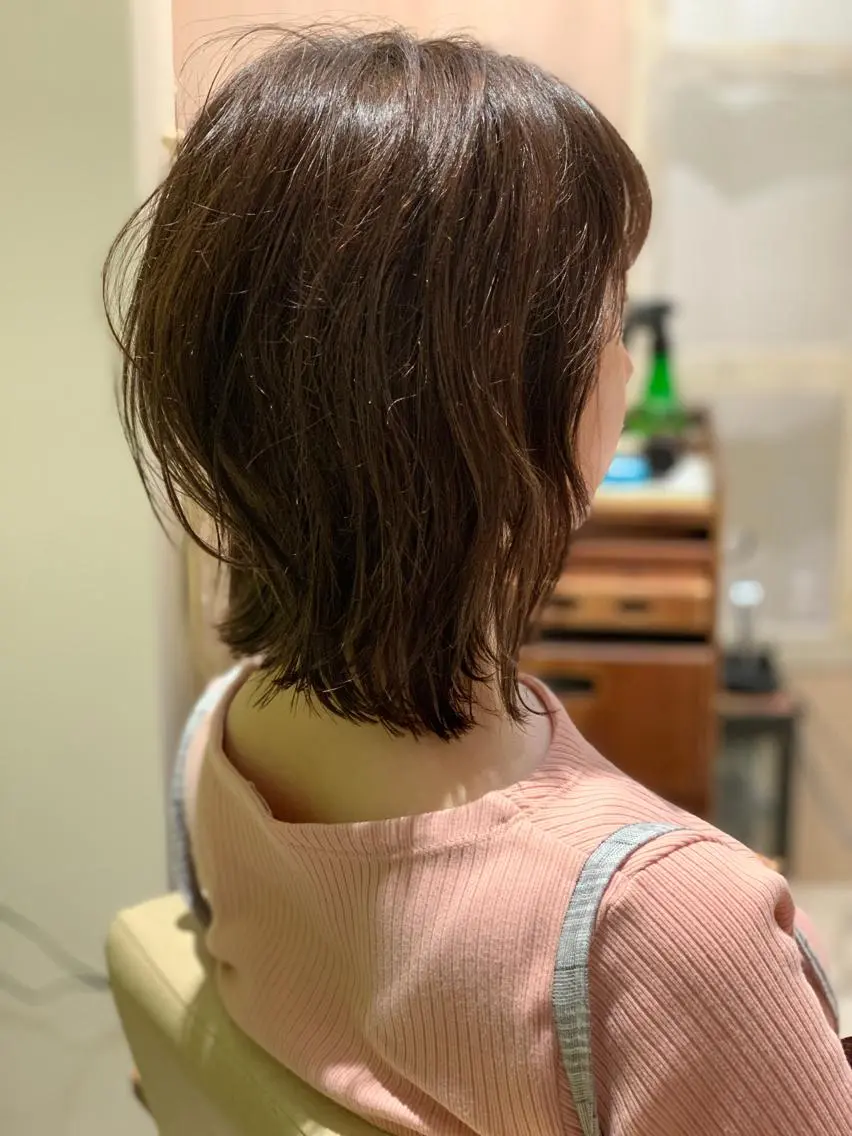 ミディアム 切りっぱなしボブ ボブ 韓国風レイヤーカット 🇰🇷❕モカのヘアスタイル