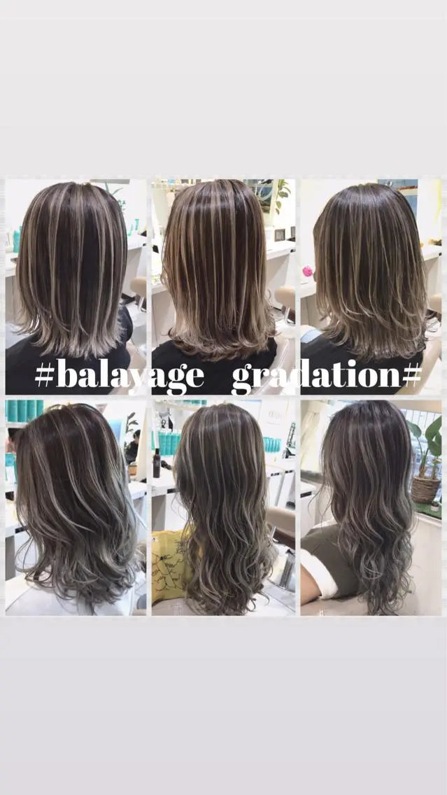 セミロング カラー バレイヤージュ レイヤーカット カット ヘアカラー 山崎俊輔/髪質改善 /バレイヤージュのヘアスタイル