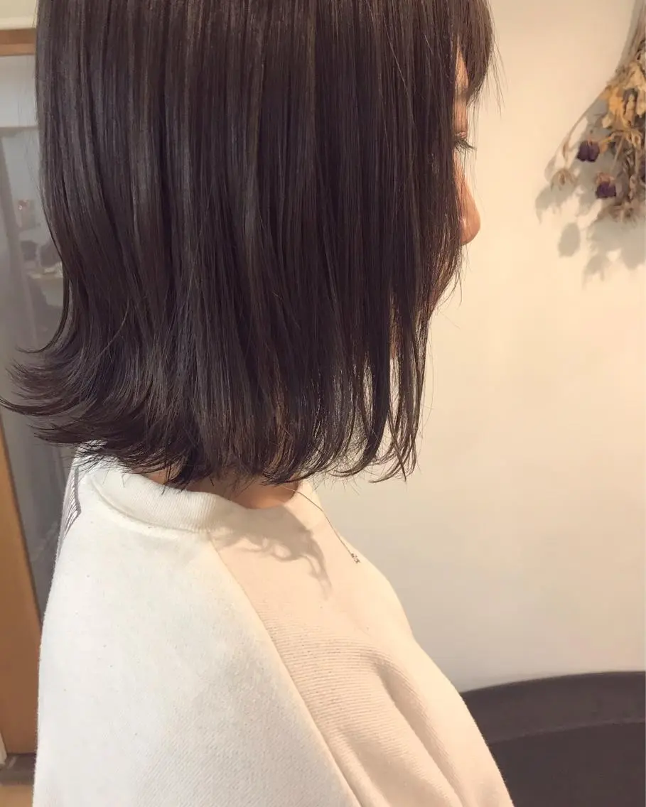 ミディアム カラー クニモトハルナ ボブ/柔らかカラーのヘアスタイル