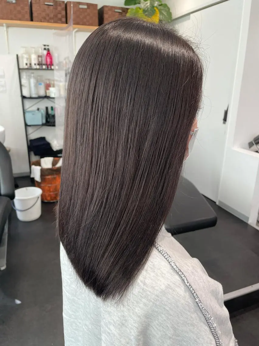 セミロング カラー アッシュ ヘアカラー 京都美容師 塩のヘアスタイル