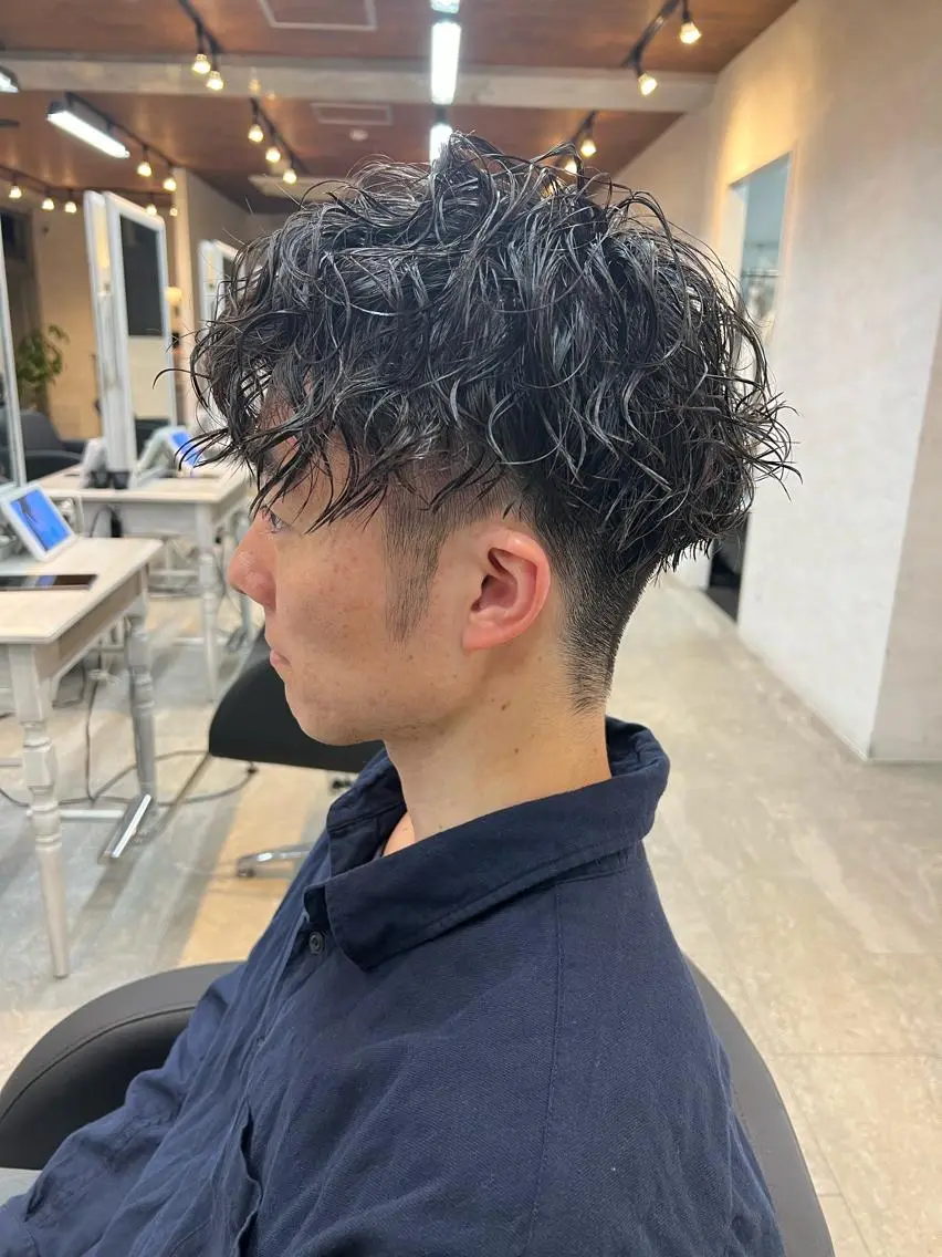パーマ メンズ カット パーマ ⭕️メンズパーマ⭕️ 山口　裕太郎のヘアスタイル