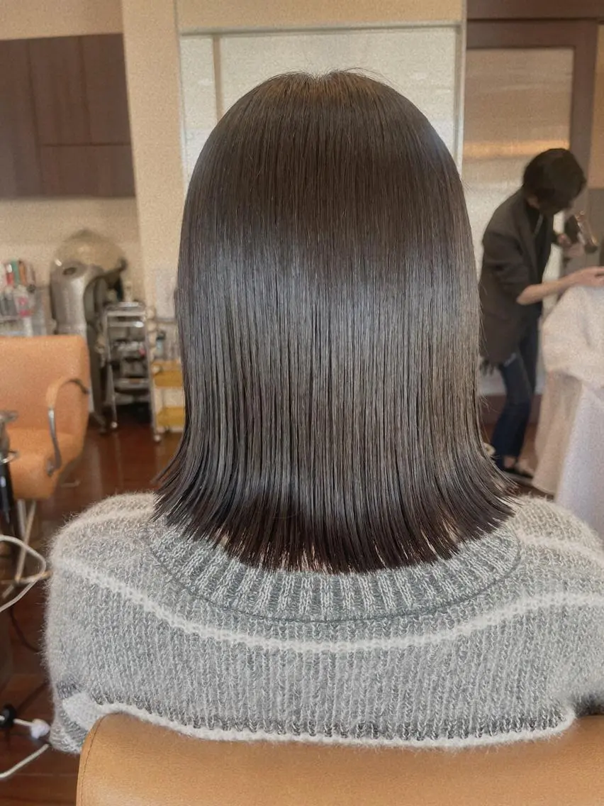 ミディアム 切りっぱなしボブ ボブ カット 千葉 たかしのヘアスタイル