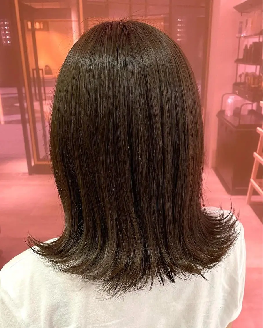 ミディアム パーマモデル募集🌈 森脇帆南のヘアスタイル