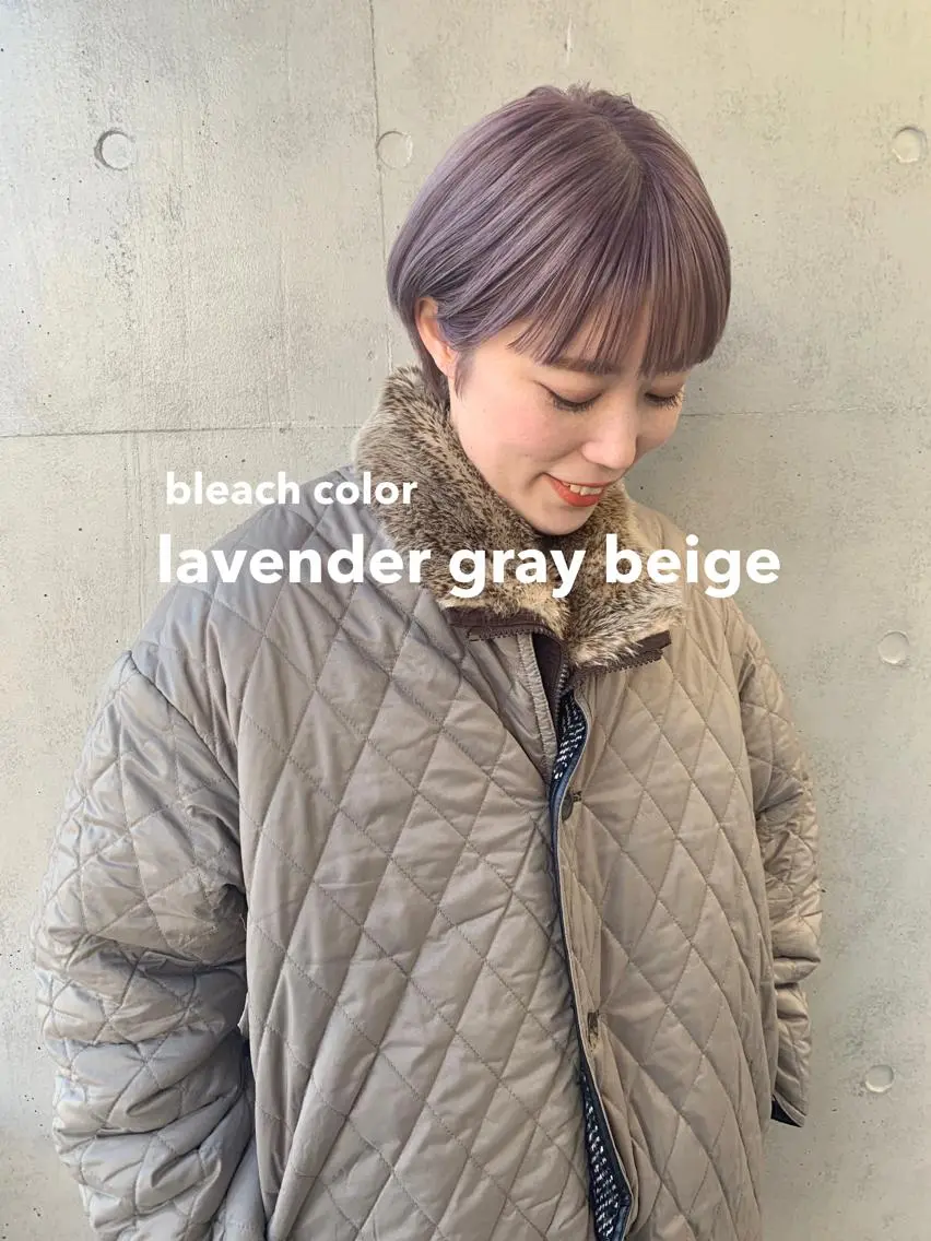 カラー ベージュカラー ブリーチ ケアブリーチ ラベンダーカラー 柔らかブラウン/顔周 りレイヤー♡ユウシのヘアスタイル