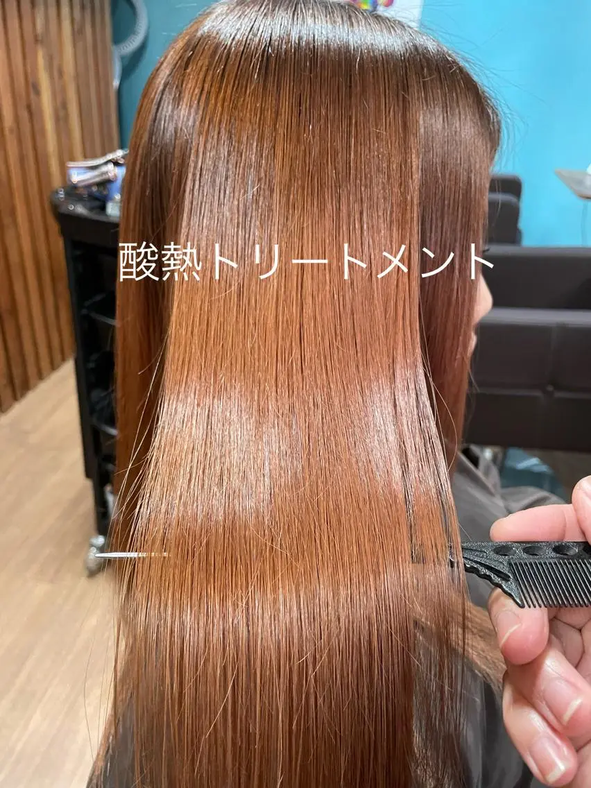 ロング トリートメント 髪質改善×潤艶カラー ⭐️岡田崇彰のヘアスタイル