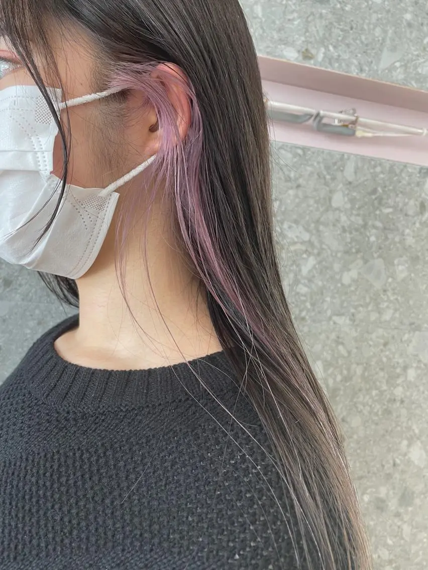 ロング カラー ブリーチ カット ヘアカラー トリートメント 山下 千明のヘアスタイル