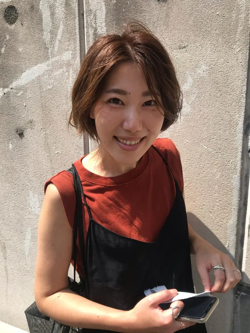 ショート カット ヘアカラー トリートメント ayane⭐️ボブ・ ショート・パーマのヘアスタイル