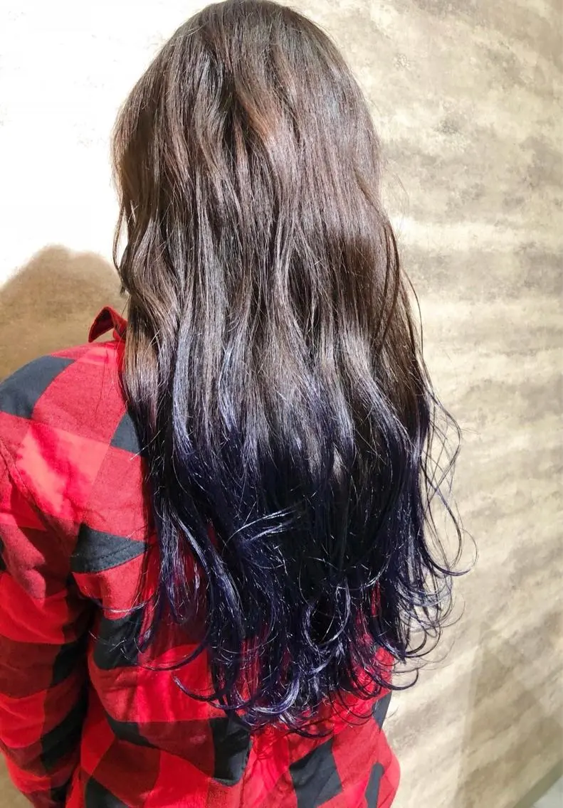 セミロング カラー ブルーカラー ネイビーカラー Blanco Color&Careのヘアスタイル