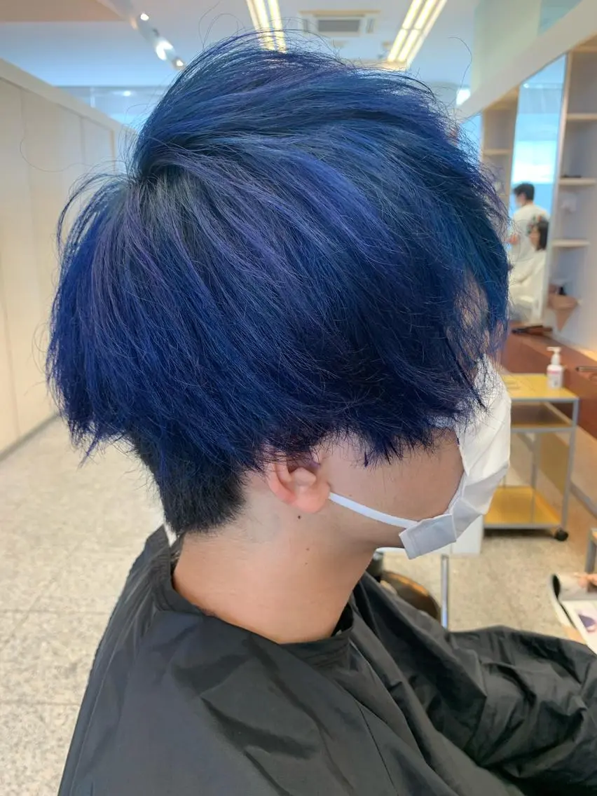 ショート カラー メンズ ブルーカラー 🦄カラー指名No. 1 hayane🦄のヘアスタイル