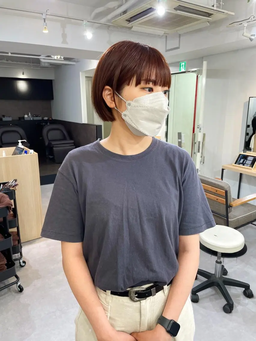 ショート カラー ボブ メンズカット メンズパーマのヘアスタイル