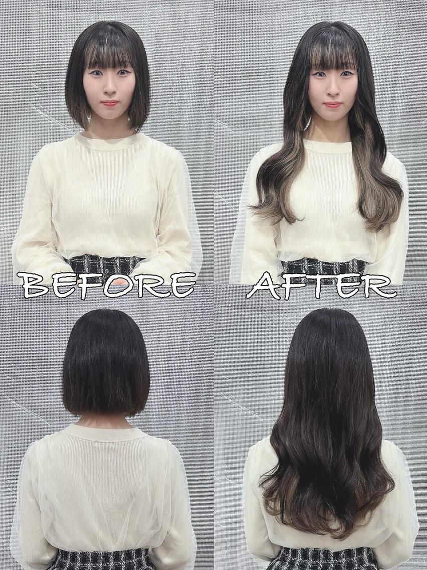 ロング ヘアアレンジ カラー シールエクステ バレイヤージュ ブリーチ ケアブリーチ ダブルカラー LIP 大阪本店 エクステ MISAのヘアスタイル