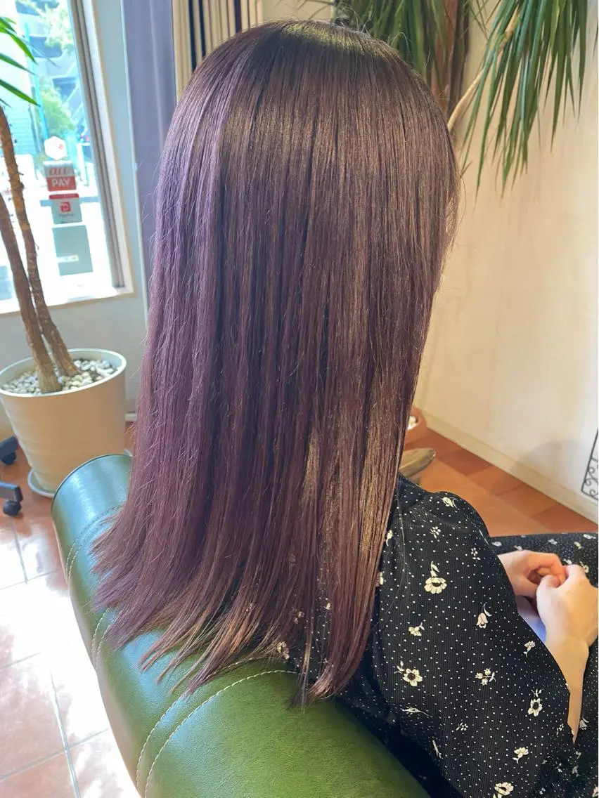 ロング カラー バイオレットカラー カット ヘアカラー トリートメント 石井 佑樹のヘアスタイル