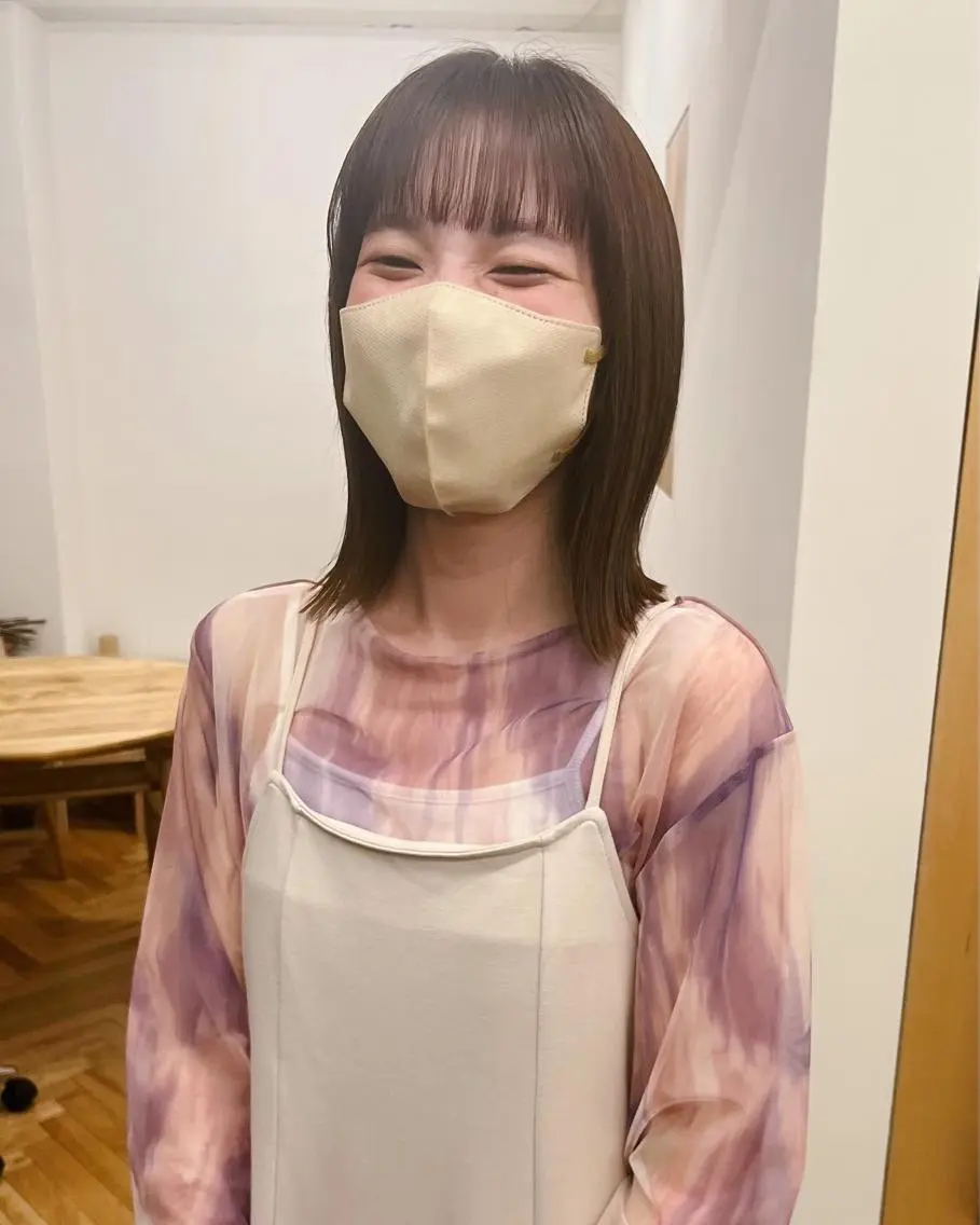 ミディアム カラー ベージュカラー 西山 紗耶香🪽 透明感カラー/ボブのヘアスタイル