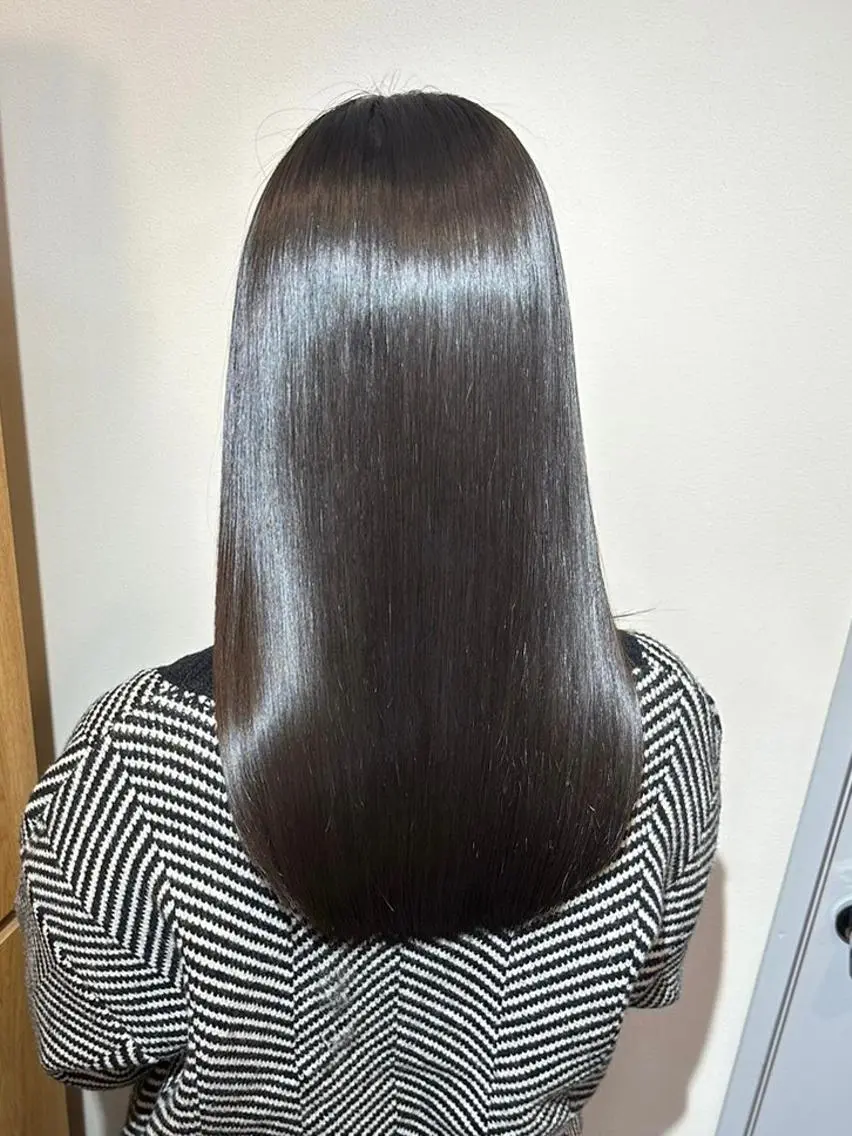 ロング ボブ くせ毛 ハイライト 髪質改善 韓国風ヘア 神戸ボブ✂️ ioe三宮/田 伸佳のヘアスタイル