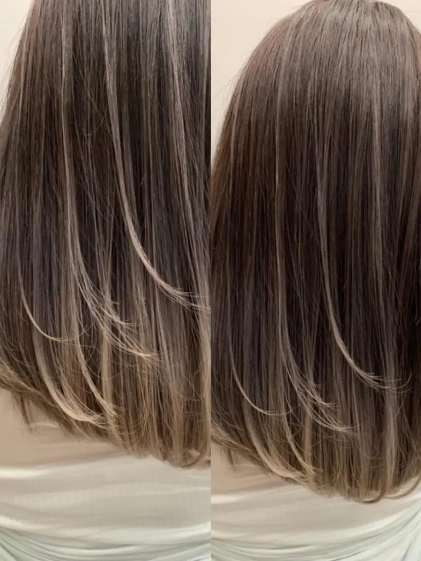 セミロング ハイライト 髪質改善 小顔カット メンズ特化美容師/ 新井　洸太のヘアスタイル