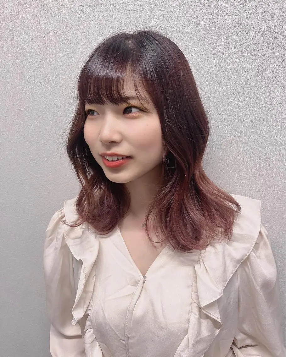ミディアム 韓国風ヘア イノクチ マコト髪質改善カラーのヘアスタイル