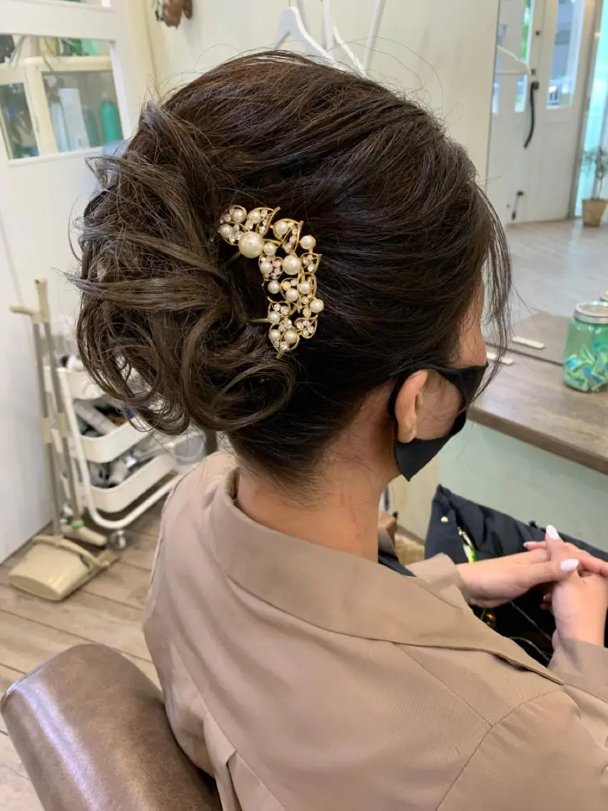 ロング ヘアアレンジ 着物ヘア 入学式 WEST OLAND 安藤のヘアスタイル
