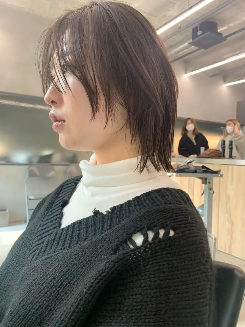 ショート カラー 顔周りカット ウルフカット カット ヘアカラー sakoda shunkiのヘアスタイル