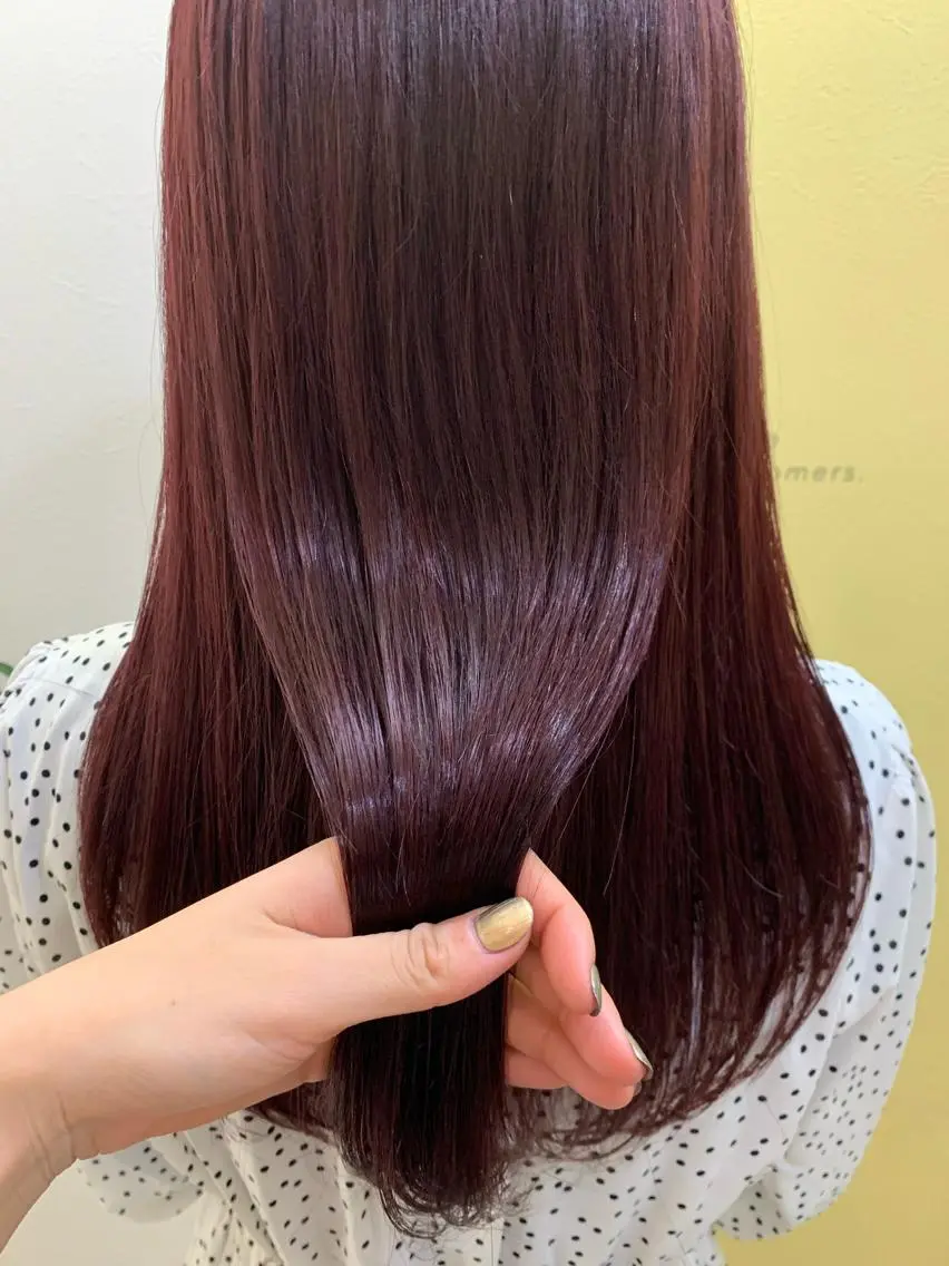 ロング カラー レッドカラー カット ヘアカラー トリートメント hubhair レイヤー/透明感のヘアスタイル