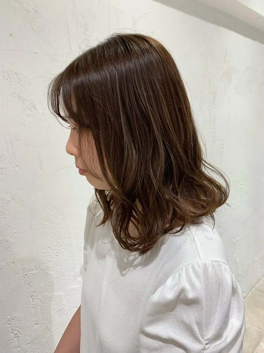 セミロング カラー ヘアアレンジ 🫧透明感カラー/ ボブ/小笠原汐海🪽のヘアスタイル