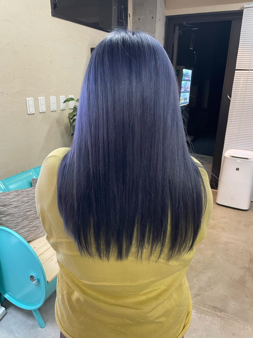 カラー ブルーカラー ネイビーカラー デザインカラー／ 梶本 乃梨叶のヘアスタイル