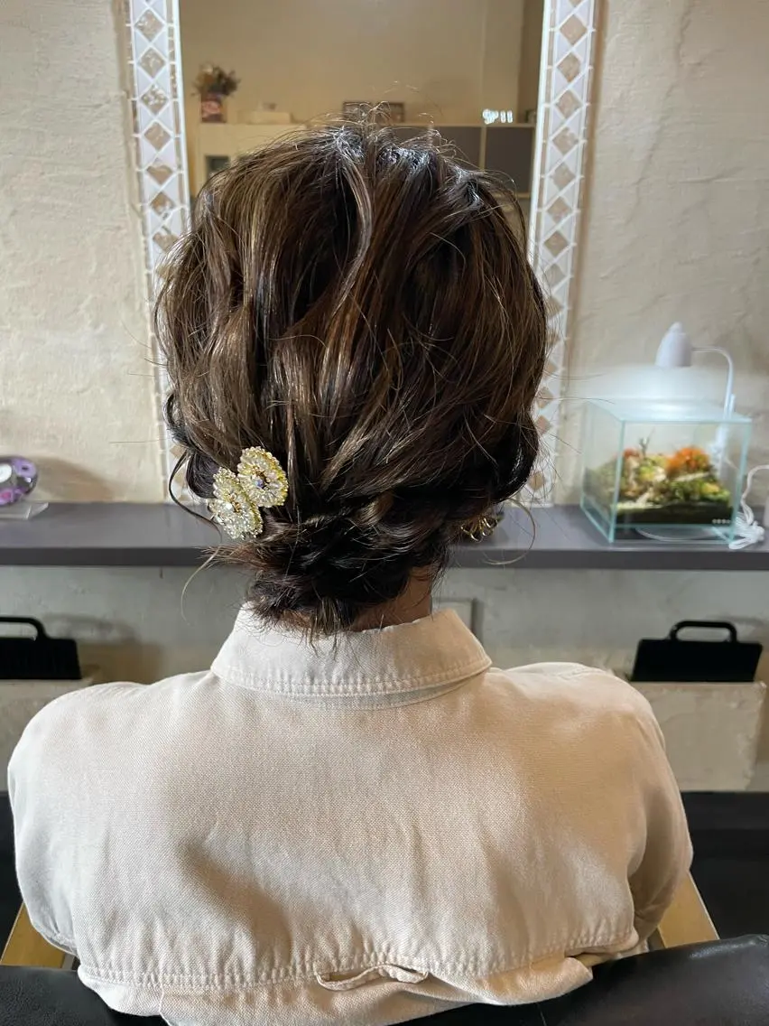 ショート ヘアアレンジ かめやま ゆりのヘアスタイル