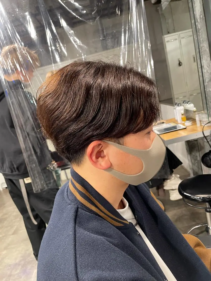 ショート メンズ カット パーマ トリートメント ヘッドスパ ヘアセット ベージュカラー💖 やすひろのヘアスタイル