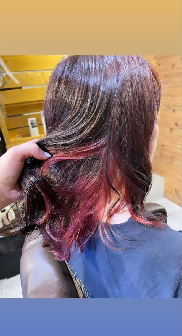 セミロング カラー パーマ ヘアアレンジ セミロングパーマ ブリーチ インナーカラー デジタルパーマ カット パーマ トリートメント 🌈NESTA minami🌈のヘアスタイル
