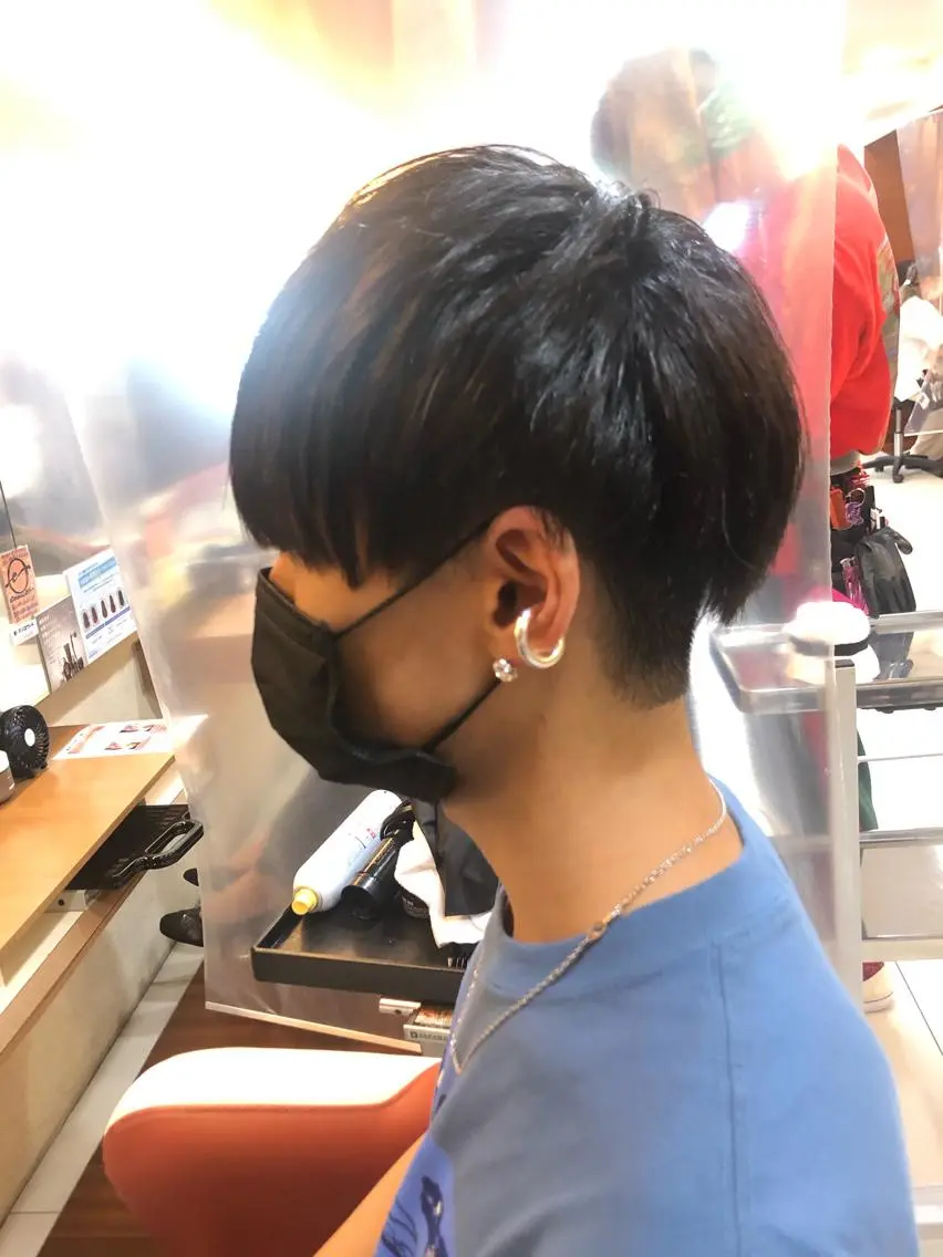 ショート メンズ メンズ韓国風 マッシュ 韓国風ヘア カット 塩谷黎✨イルミナ カラーメンズパーマ✨のヘアスタイル