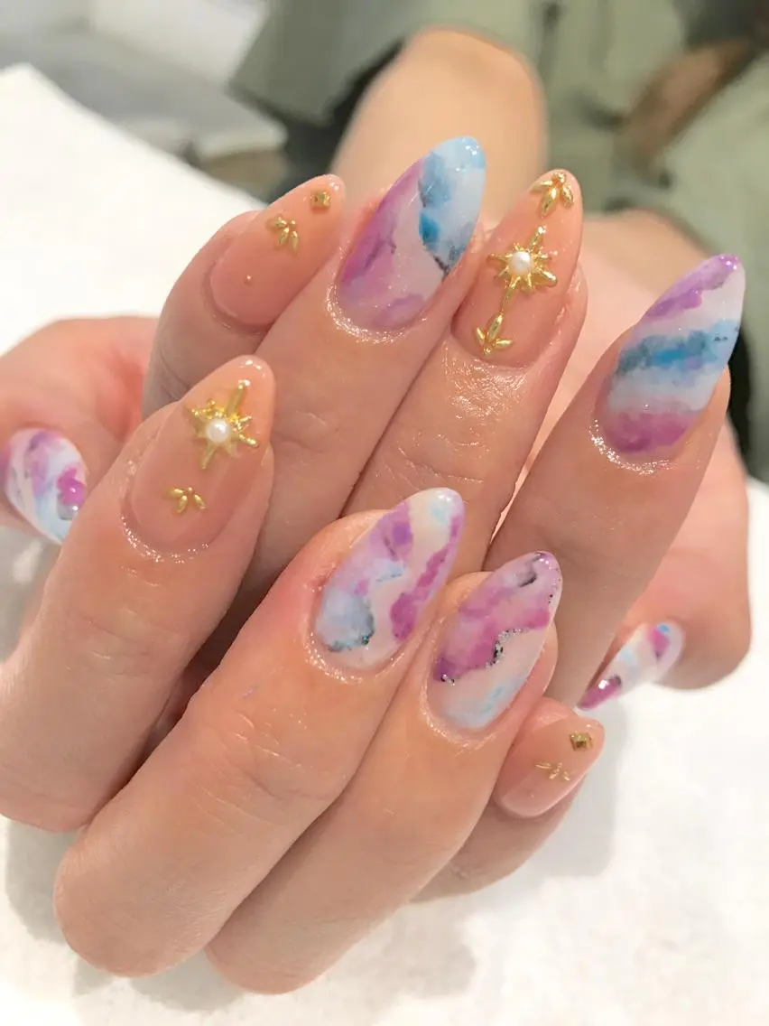 ネイル 大理石ネイル(マーブル) NARUMI HYODOのネイルデザイン