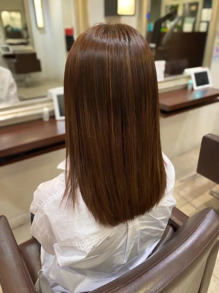 ロング 髪質改善 トリートメント カット トリートメント 髪質改善、パーマ 山崎純生のヘアスタイル