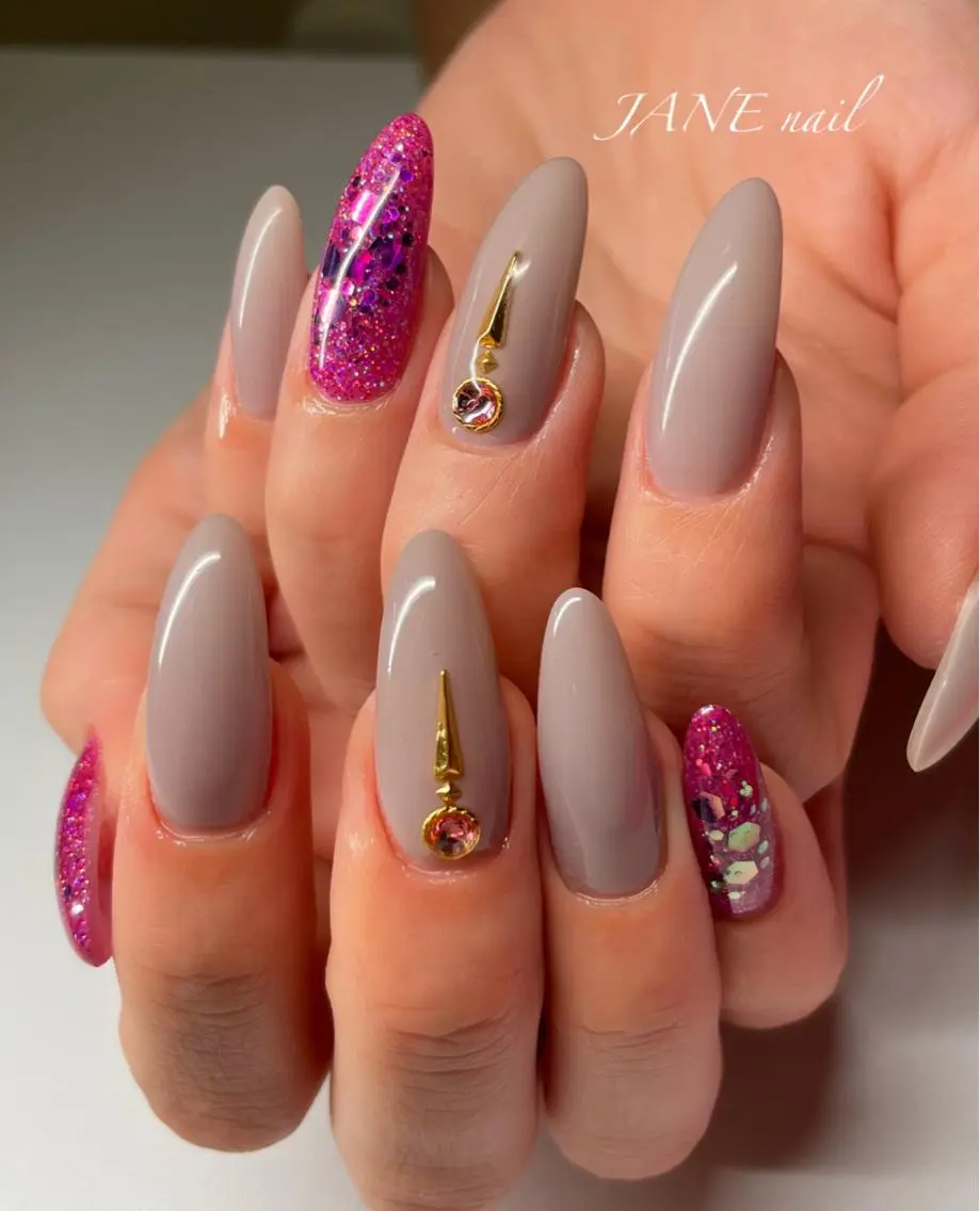 ネイル フットネイル フレンチネイル ガラスフレンチ ラメ(グリッター) ロングネイル ハンドネイル Nail Salon JANEのネイルデザイン