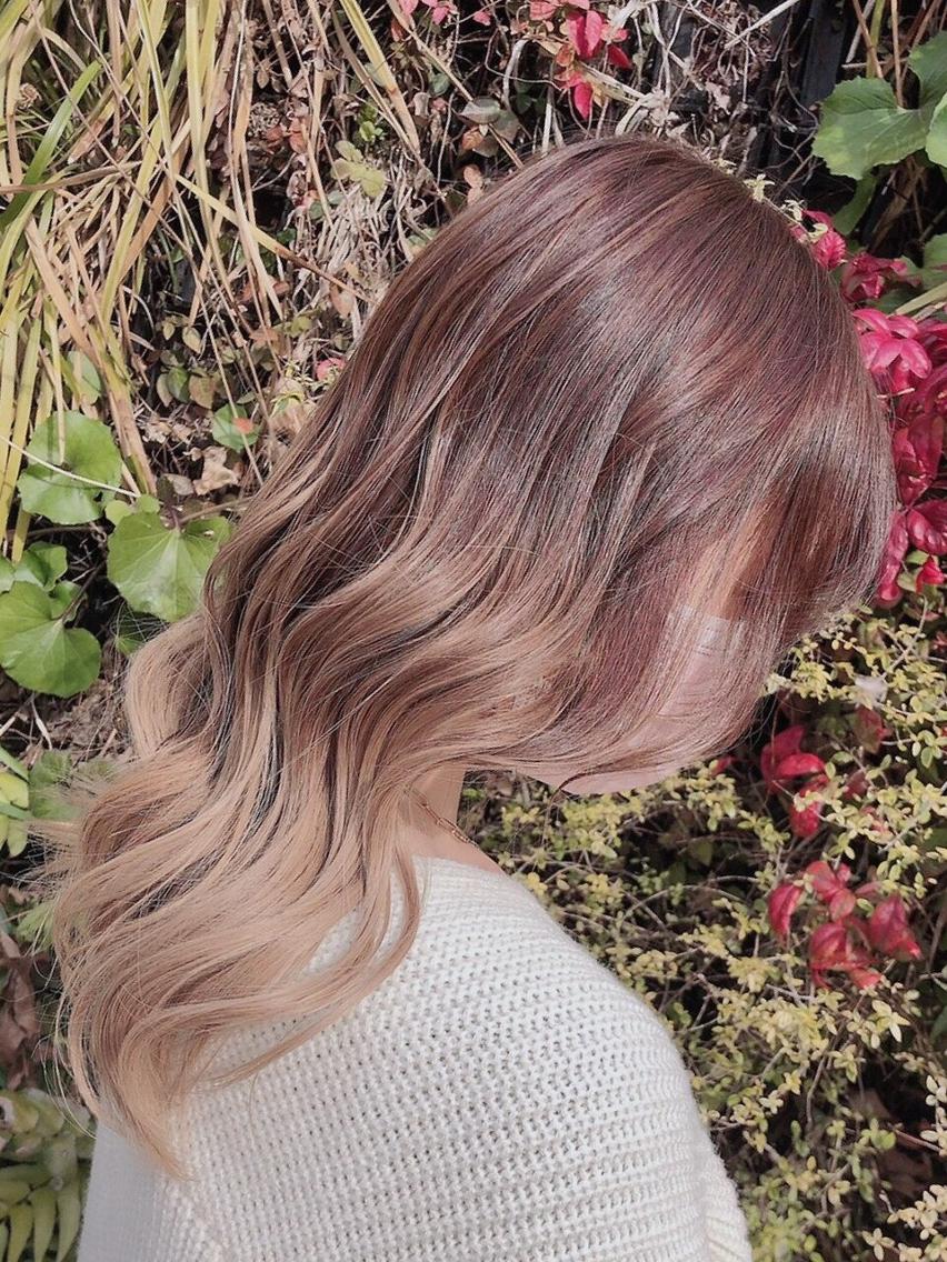 ロング カラー ベージュカラー グラデーションカラー ピンクカラー ピンクベージュ トップスタイリスト ✨KIRIKA中野✨のヘアスタイル