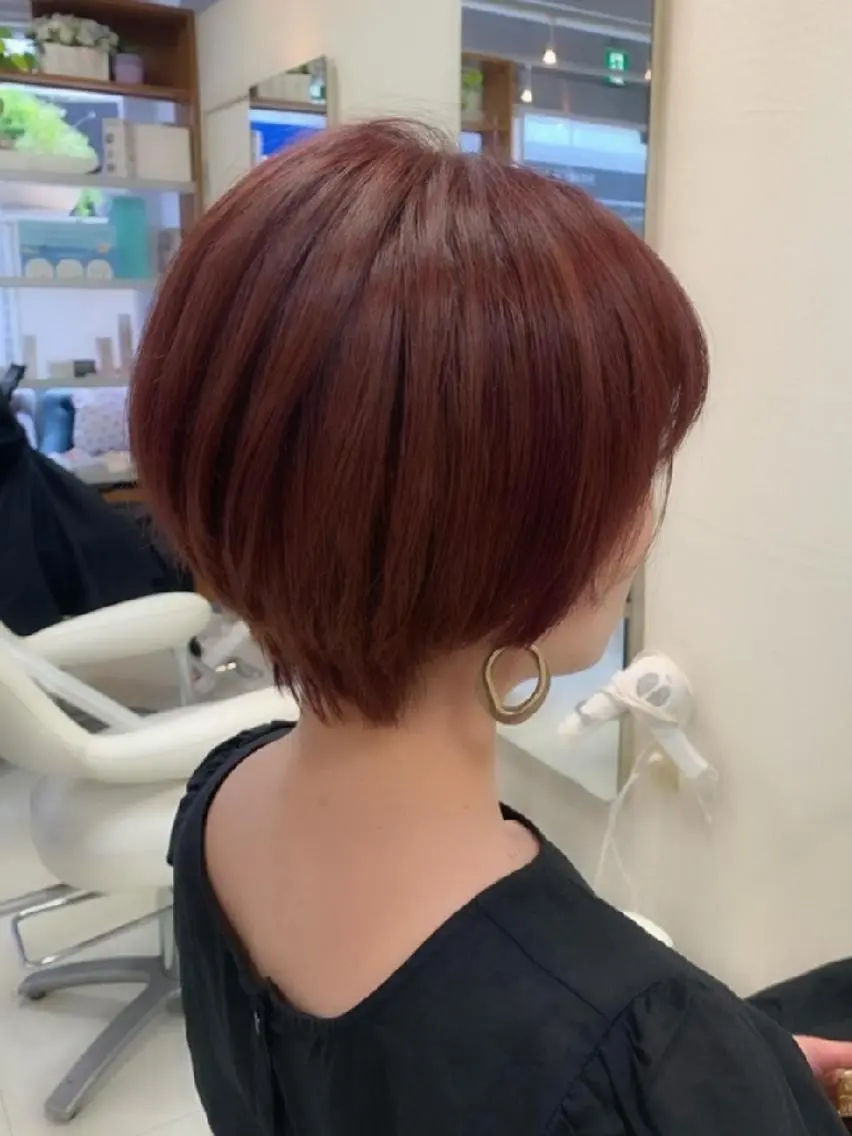 ショート カラー ハンサムショート ブリーチ ピンクカラー ピンクパープル パープルカラー nagane sayakaのヘアスタイル