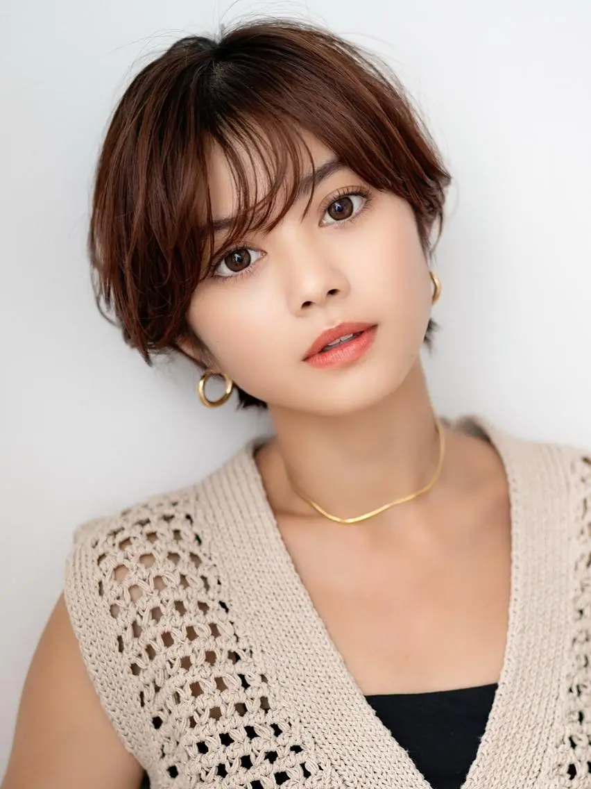ショート カラー パーマ ショートボブ ボブ レイヤーカット ショートヘア カット ヘアカラー パーマ トリートメント Trip by NYNY（トリップ）のヘアスタイル