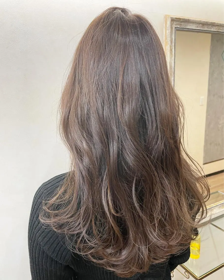 セミロング カラー アッシュ ハイライトカラー ハイライト TOWA 野村　コウダイのヘアスタイル