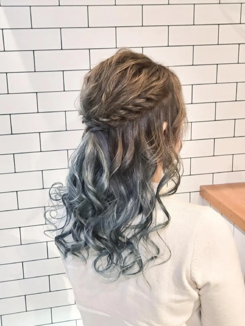 ミディアム カラー ヘアアレンジ muk hair篠村 髪質改善/完全個室のヘアスタイル
