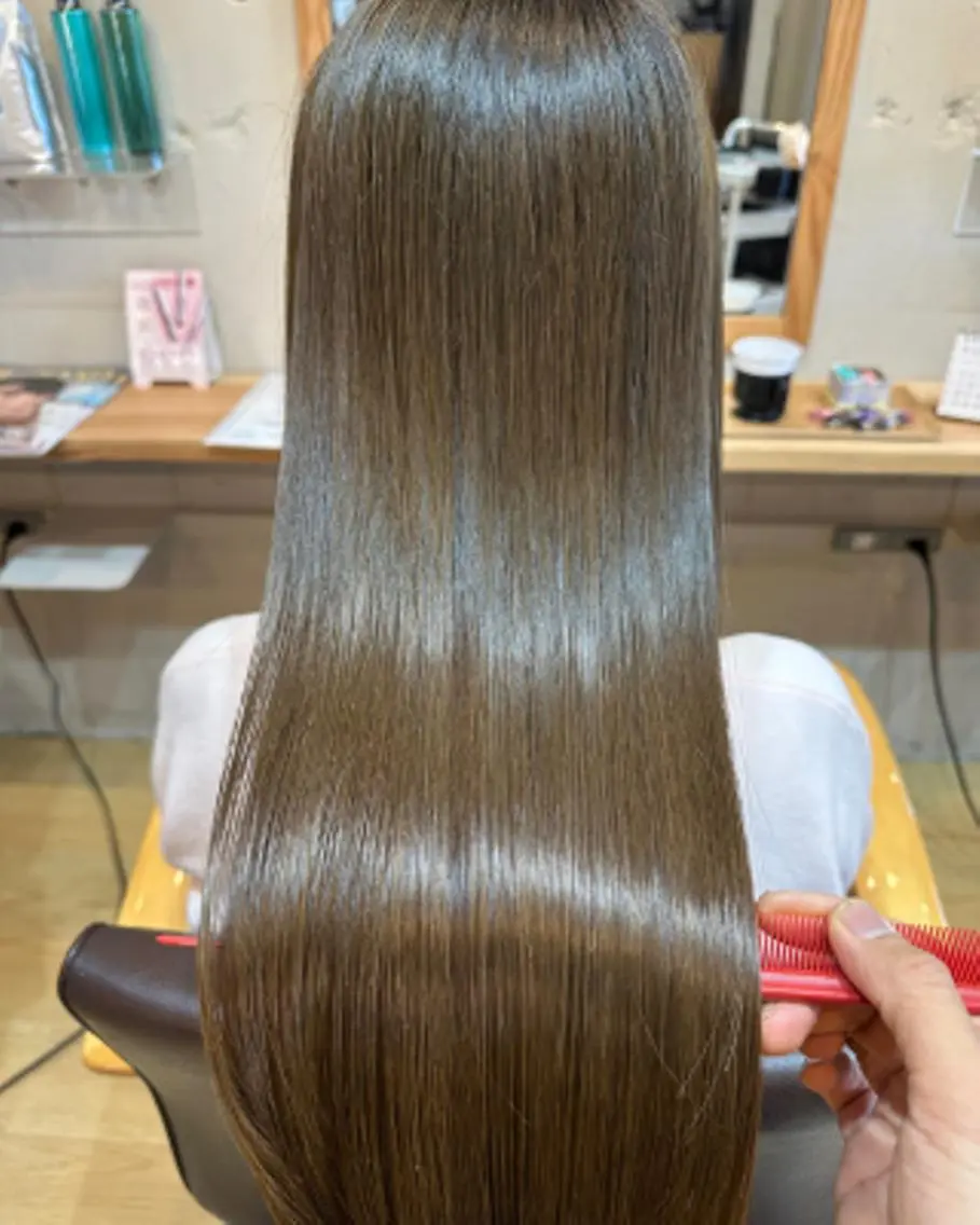 カラー ロング カット ヘアカラー トリートメント 【髪質改善】に特化 オリーブオイルクラブのヘアスタイル
