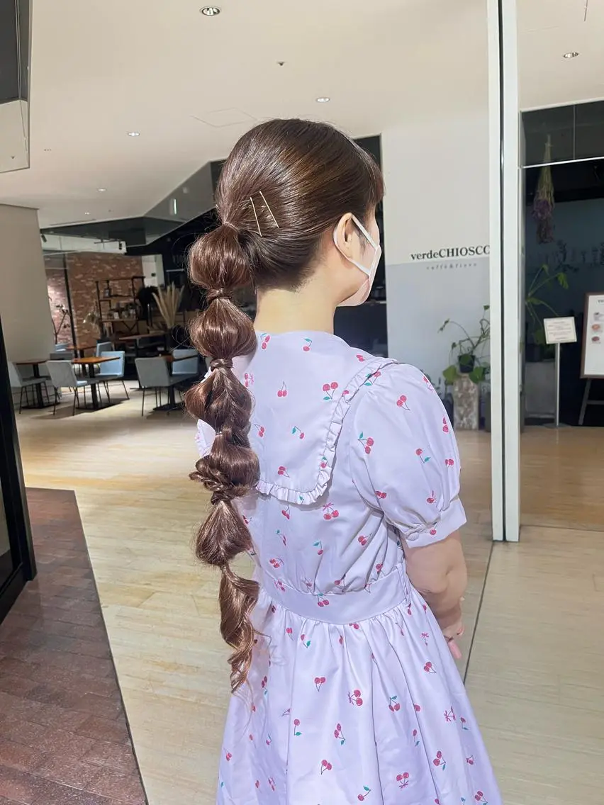 ロング ヘアアレンジ ロング 玉ねぎヘアー マンツーマン 縮毛矯正/マユコのヘアスタイル