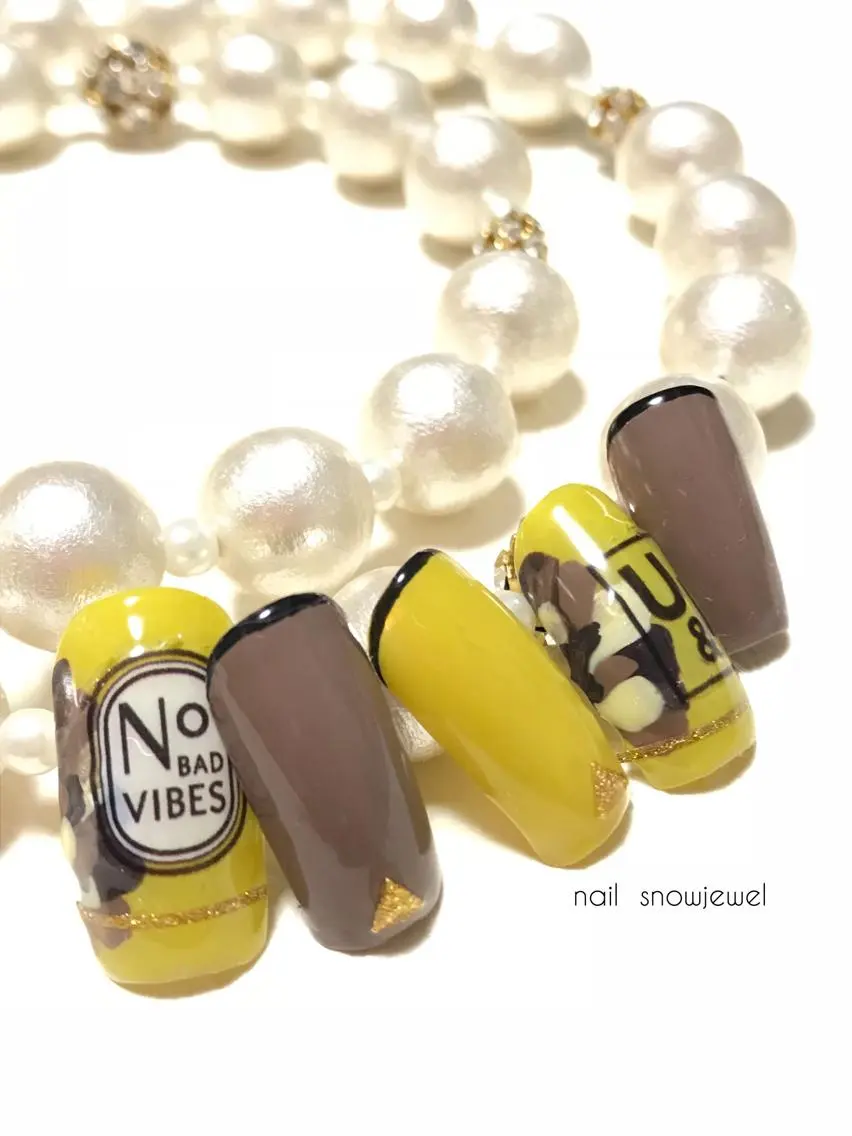 ネイル フラワーネイル 黄色 nail snowjewelのネイルデザイン