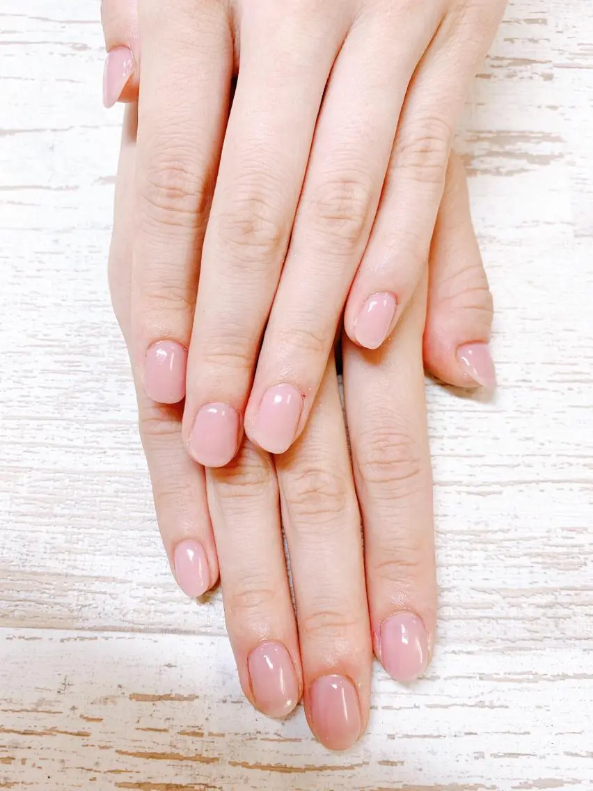 ネイル ワンカラーネイル ピンク ピンクベージュ ハンドネイル Story nail Sakuraのネイルデザイン