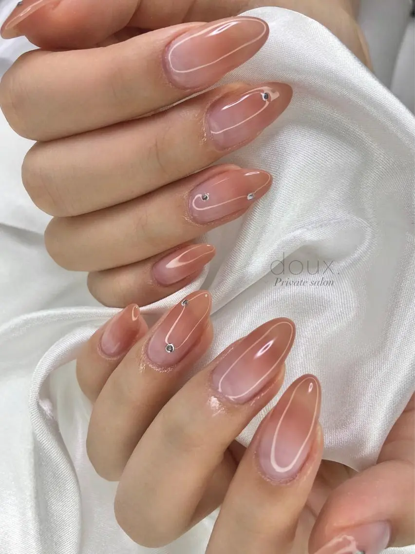 ネイル 韓国ネイル ニュアンスネイル ワンカラーネイル シンプルネイル ワンホンネイル doux. nailのネイルデザイン
