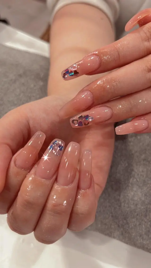 ネイル ハート 鶴橋wooone nail.rieのネイルデザイン