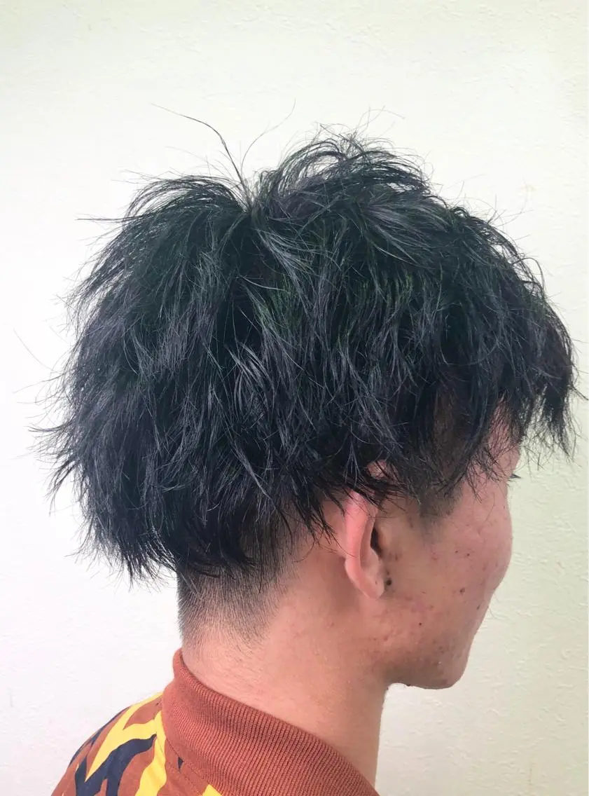 ショート パーマ メンズ 最高級エクステ /羽エクステ白石宇由のヘアスタイル