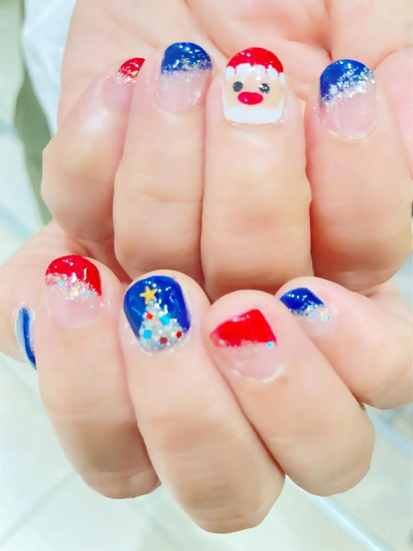 ネイル アートネイル 冬ネイル クリスマス MonFavori 坂田のネイルデザイン