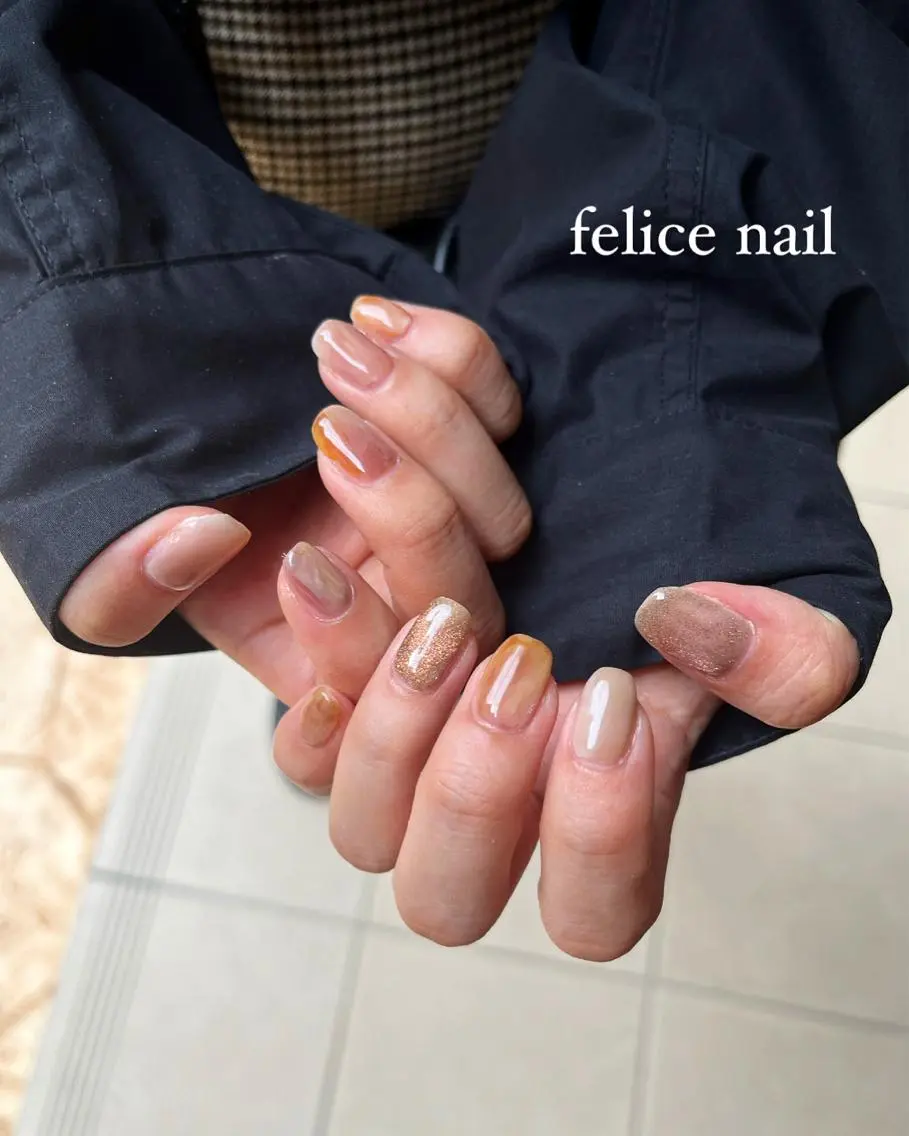 ネイル マグネットネイル ニュアンスネイル felice nailのネイルデザイン