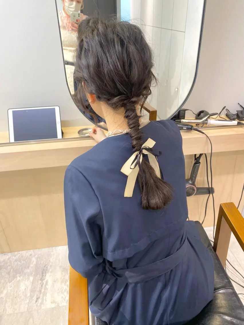 ヘアセット mizuki/ピンク ベージュ.レイヤーのヘアスタイル