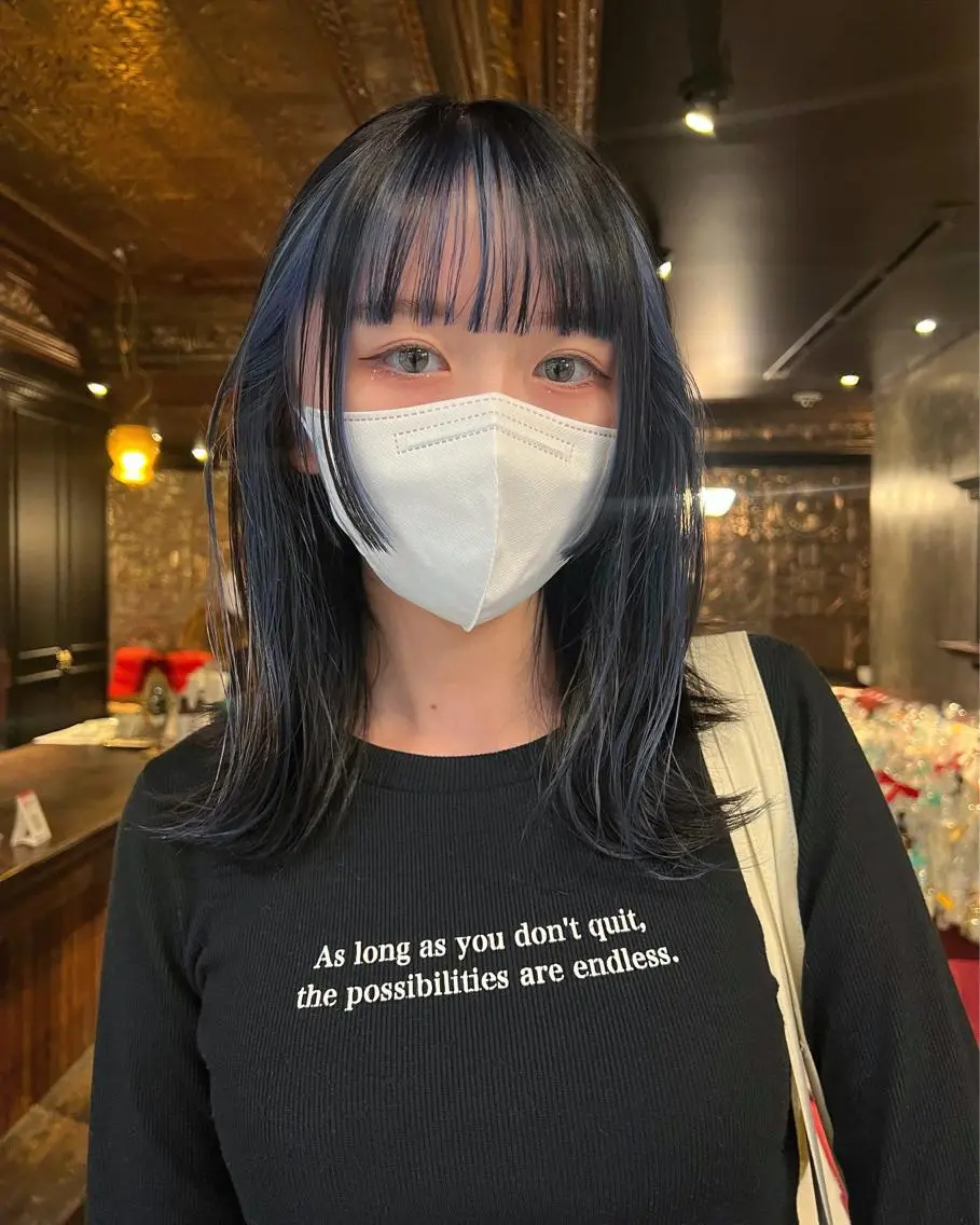ロング カラー ミストバング フェイスフレーミング カット ヘアカラー 圧倒的デザイン力 店長🎨RENAのヘアスタイル