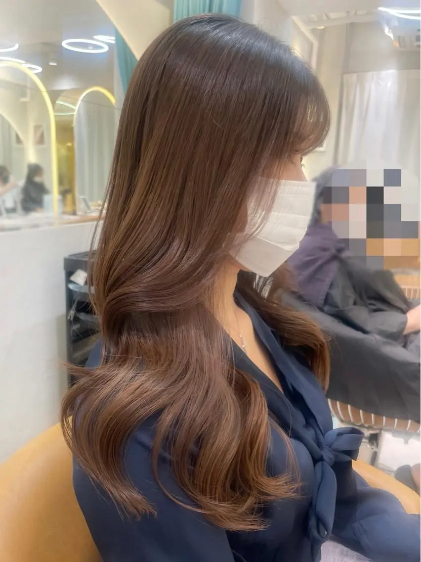 ロング カット ヘアカラー トリートメント レイヤーカット/ 韓国ヘア/野崎かよのヘアスタイル